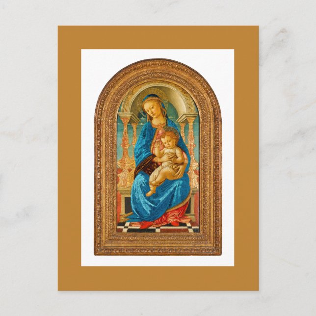 1470 Botticelli Madonna and Child Enthroned  Postcard (Front)