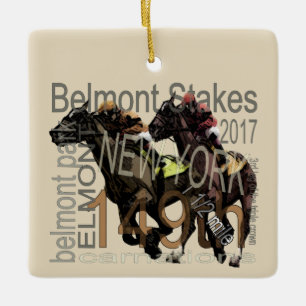 149th Belmont Stakes Thoroughbred Horse Racing Ceramic Tree Decoration