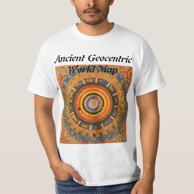 $14.95 Ancient Geocentric World Map T-Shirt (Front)