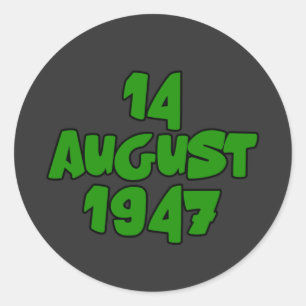 14 August 1947 Pakistan Independence Day Classic Round Sticker