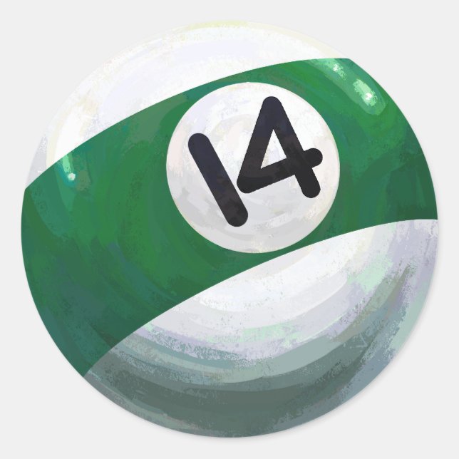 14 Ball Classic Round Sticker (Front)
