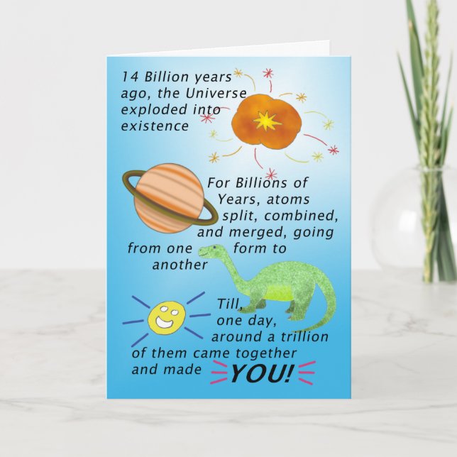14 Billion Years Belated Birthday Card (Front)