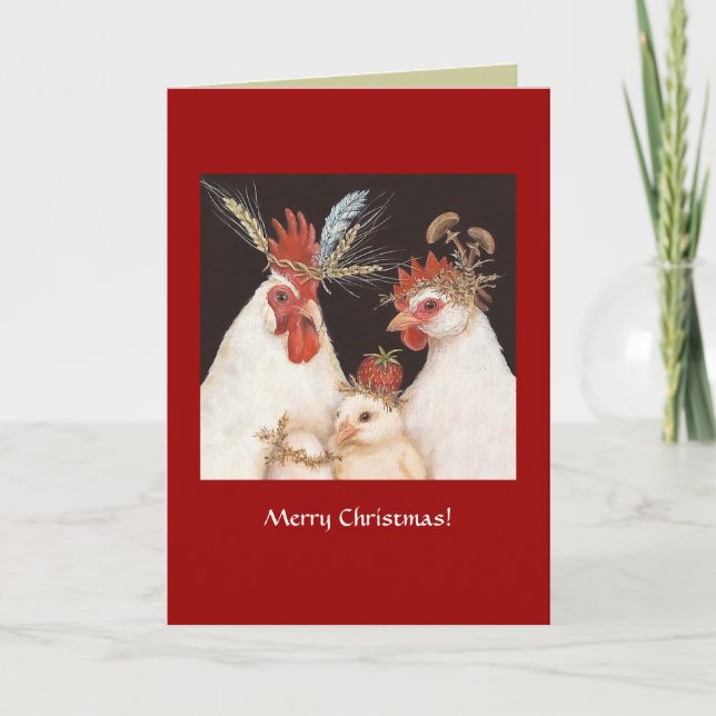 (#14) Chicken family Christmas card (Front)