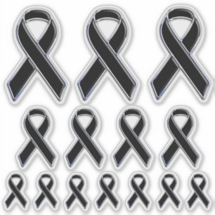 14 Chrome Style Print Black Ribbon Awareness