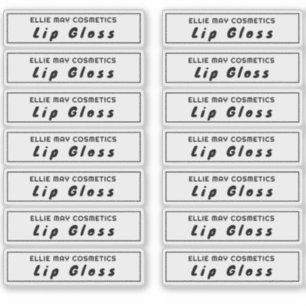 14 Clear Lip Gloss Labels 2.9 X .85 Inches