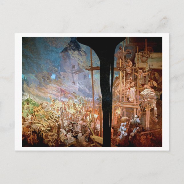 #14 Defence of Sziget against the Turks, Mucha Postcard (Front)