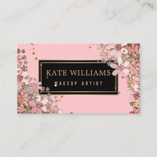 14 Elegant flower pattern, elegant, pink flowers Business Card