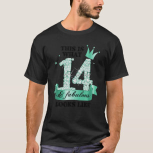 14 & Fabulous I Turquoise White Party Group Photo  T-Shirt
