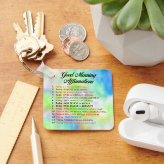 14 Good Morning Affirmations for Positive Living Key Ring