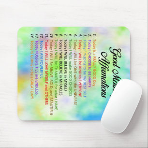 14 Good Morning Affirmations Mouse Mat