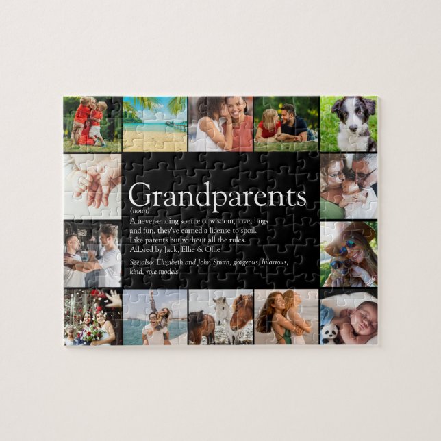 14 Photo Best Grandparents Ever Definition Jigsaw Puzzle (Horizontal)