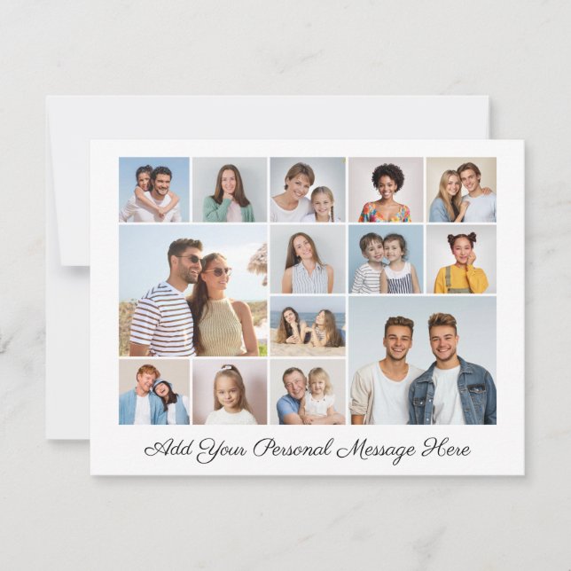 14 Photo Collage Add Your Own Greeting Card (Front)