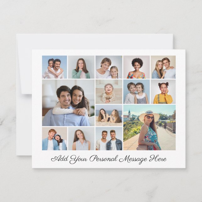 14 Photo Collage Add Your Own Greeting Card (Front)