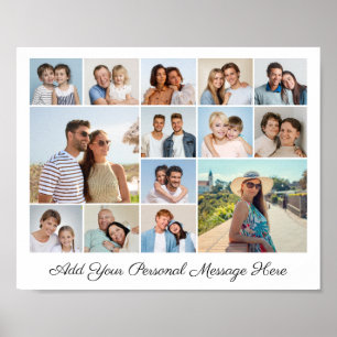 14 Photo Collage Add Your Own Greeting Poster