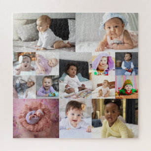 14 Photo Collage Custom Gift Jigsaw Puzzle