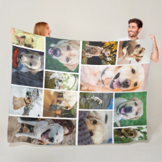 14 Photo Collage Custom Personalised Fleece Blanket