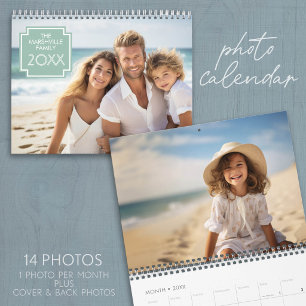 14 Photo Full Coverage - Art Deco Name Mint Calendar