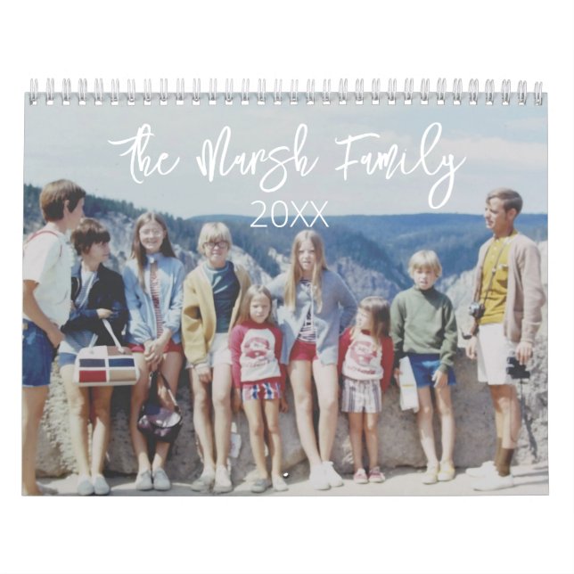 14 Photo Full Coverage Pics Minimal Design Family Calendar (Cover)