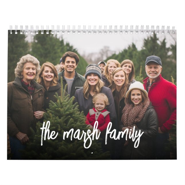 14 Photo Full Coverage Pics Minimal Design Family Calendar (Cover)