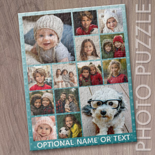 14 Photo Instagram Collage with ombre Background Jigsaw Puzzle