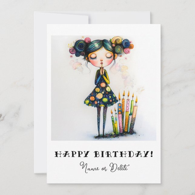 *_* 14  PHOTO NAME Birthday Personalise Whimsical Invitation (Front)