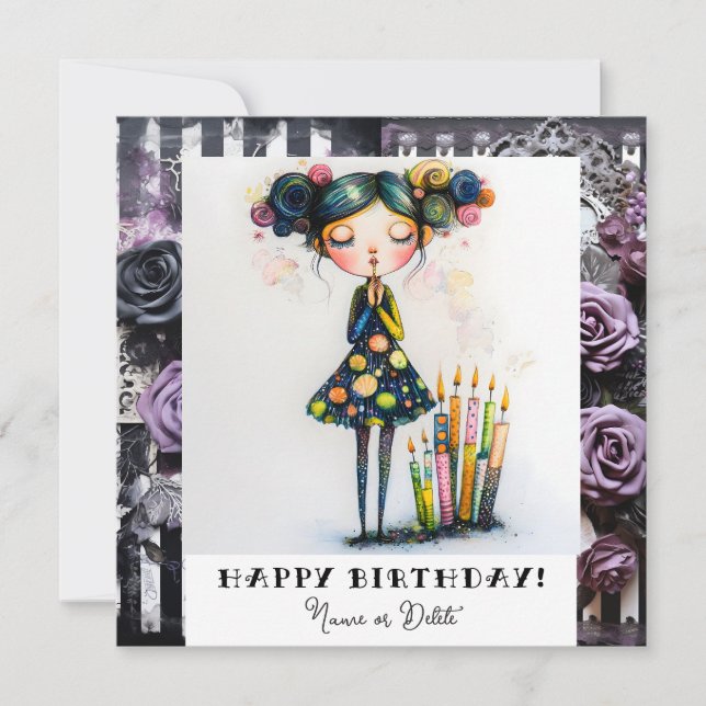 *_* 14  PHOTO NAME Birthday Whimsical Gothic Invitation (Front)