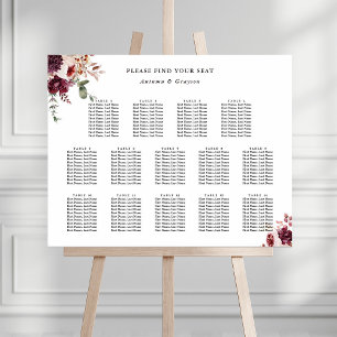 14 Table Autumn Romance Wedding Seating Chart