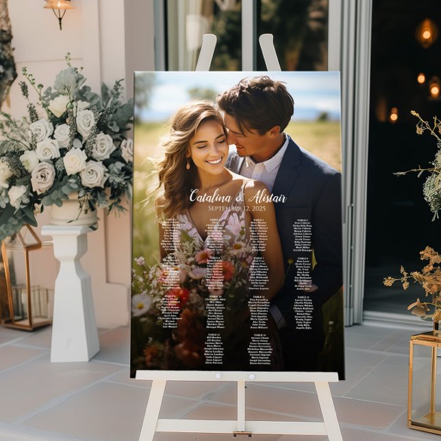 14 tables elegant photo wedding seating chart (Creator Uploaded)