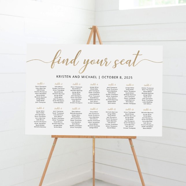 14 Tables Find Your Seat Seating Chart Plan (Creator Uploaded)