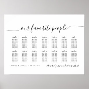 14 Tables Modern Our Favourite People Seating Char Poster