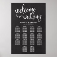 14 Tables Wedding Seating Chart Sign Chalkboard