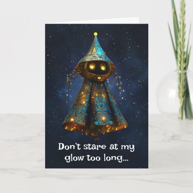 *~* 14 Whimsical Glow Funny Magical Christmas AP97 Thank You Card (Front)