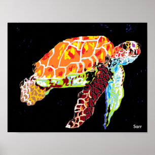 14" x 11", Value Poster Paper (Matte) Sea Turtle