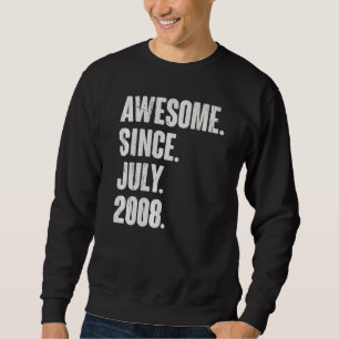 14 Year Old 14th Birthday Awesome Since July 200 Sweatshirt
