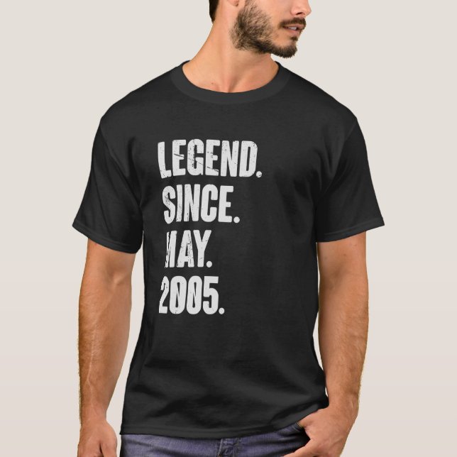 14 Year Old  14th Birthday  Legend Since May 2008 T-Shirt (Front)