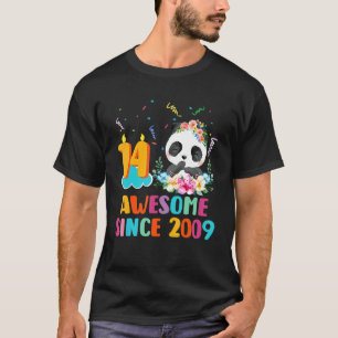 14 Year Old Awesome since 2009 14th Birthday Panda T-Shirt