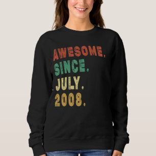 14 Year Old Awesome Since July 2008 14th Birthday Sweatshirt