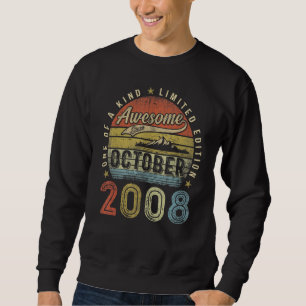 14 Year Old Awesome Since October 2008 14th Birthd Sweatshirt