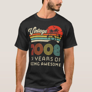 14 Year Old Birthday Vintage 2008 14 Birthday Pull T-Shirt