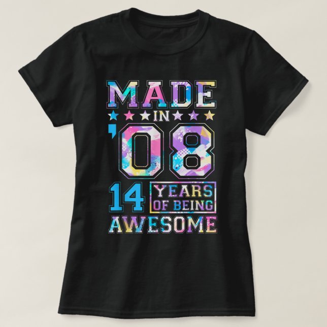 14 Year Old Girl Gifts For 14th Birthday Gift Born T-Shirt (Design Front)