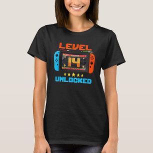 14 Year Old Level 14 Unlocked 14th Birthday Boy Vi T-Shirt