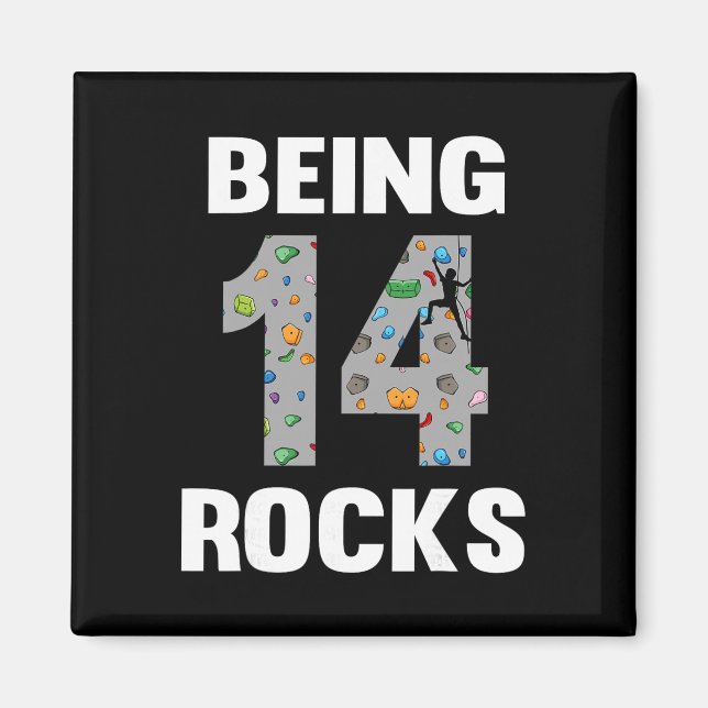 14 Year Old Rock Climber Birthday 14th Climber Bei Magnet (Front)