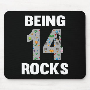 14 Year Old Rock Climber Birthday 14th Climber Bei Mouse Mat