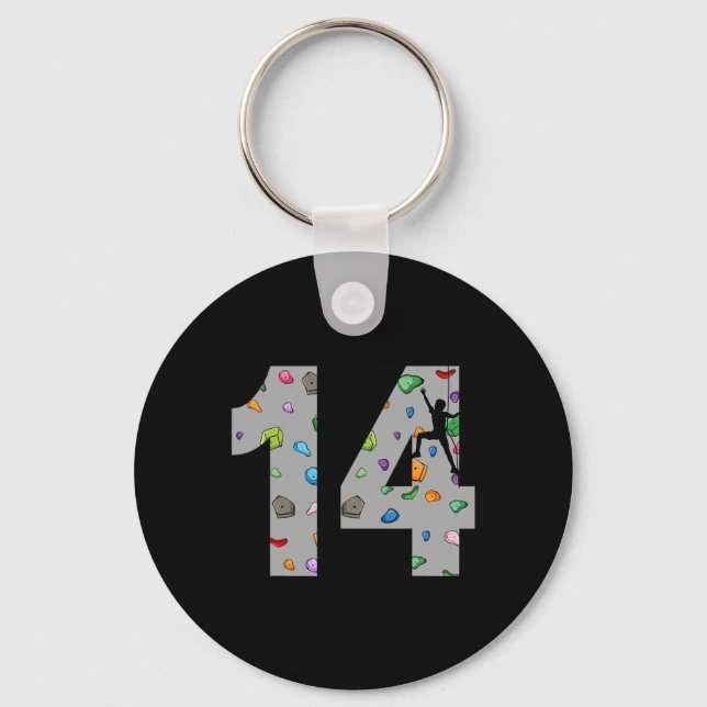 14 Year Old Rock Climbing 14th Birthday Adventure  Key Ring (Front)