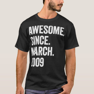 14 Years Awesome Since March 2009 14th Birthday1 T-Shirt