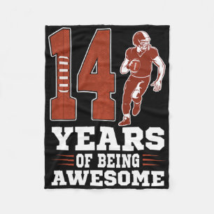 14 Years Of Being Awesome Boy 14th Birthday Footba Fleece Blanket