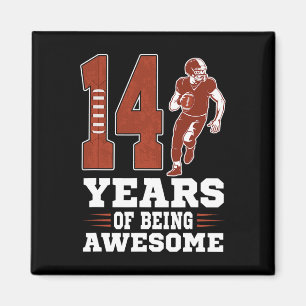14 Years Of Being Awesome Boy 14th Birthday Footba Magnet