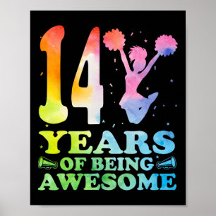 14 Years Of Being Awesome Cheerleading Girl 14th B Poster