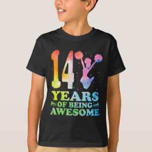 14 Years Of Being Awesome Cheerleading Girl 14th B T-Shirt