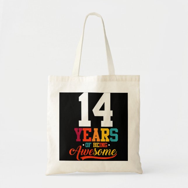 14 Years Of Being Awesome Gifts 14 Years Old 14th  Tote Bag (Front)